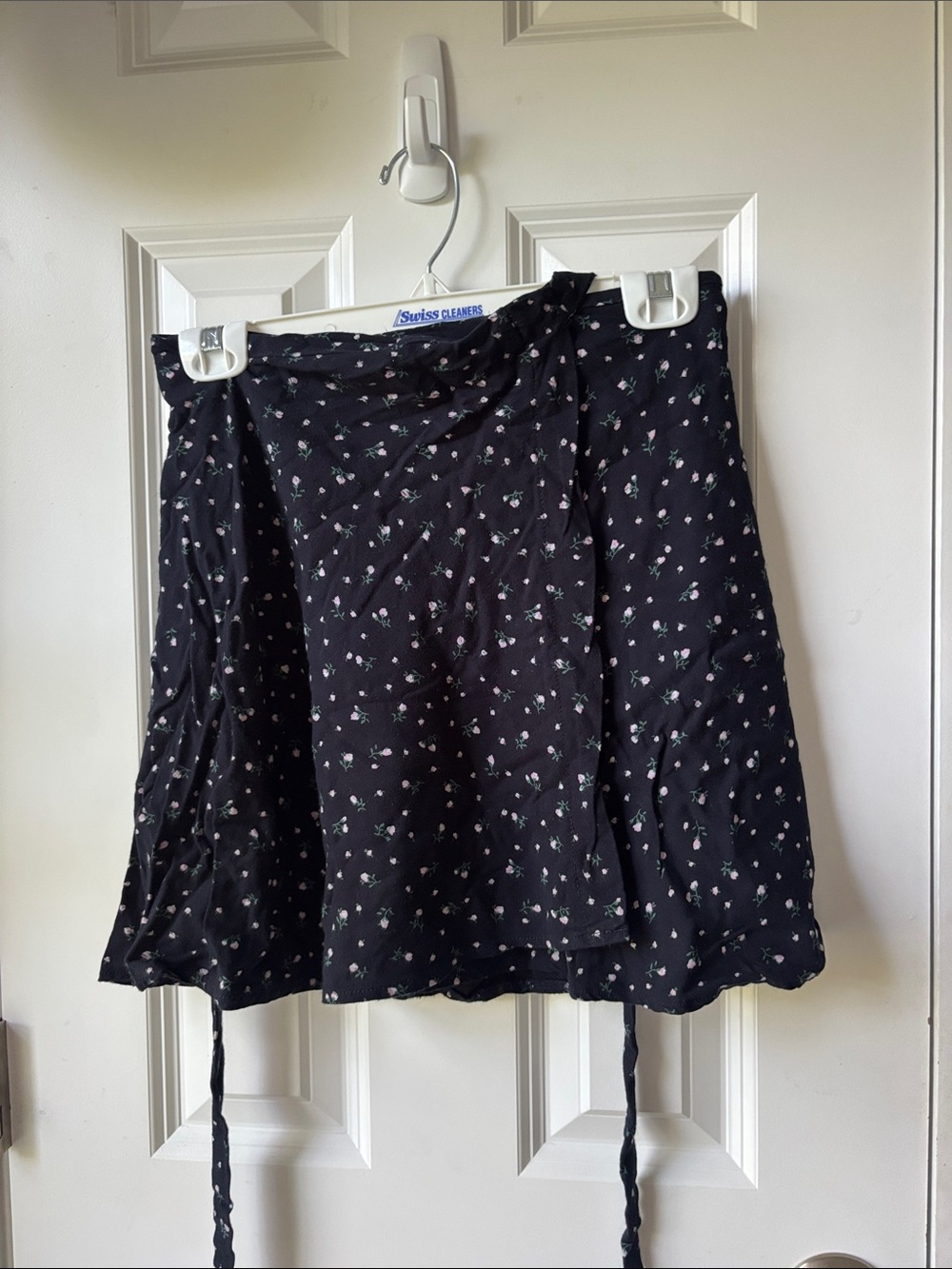 Brandy Melville Navy Blue Floral Wrap Skirt